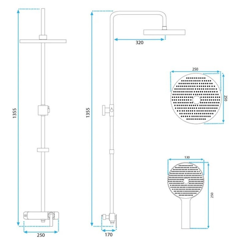 Złoty Zestaw Prysznicowy REBEL - Nowoczesny Styl i Elegancja