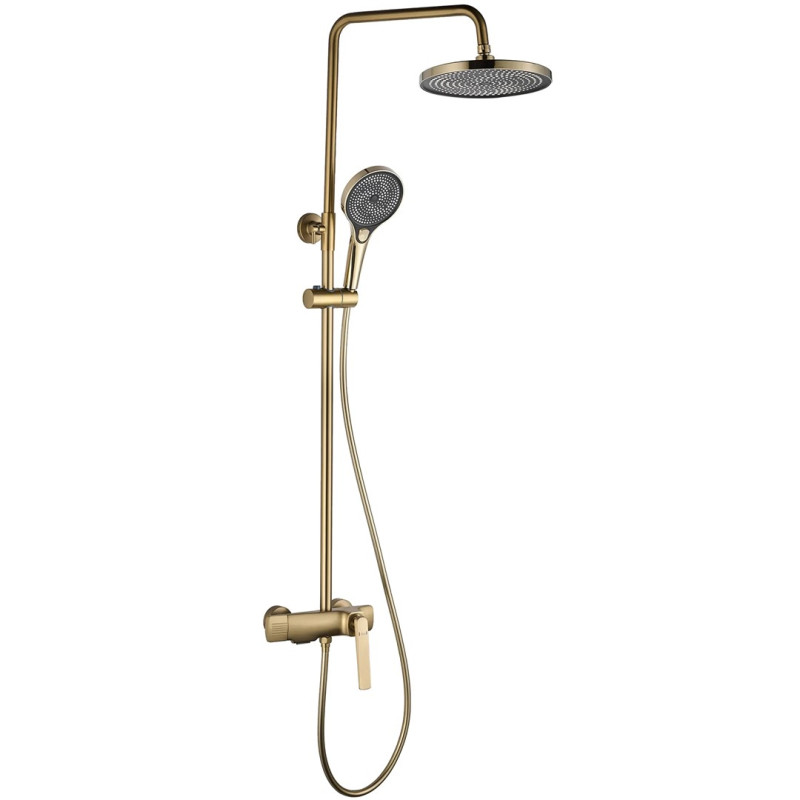 Ekskluzywny Zestaw Prysznicowy Rebel w Złocie Szczotkowanym - Luksus i Styl łazienki!