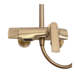 Ekskluzywny Zestaw Prysznicowy Rebel w Złocie Szczotkowanym - Luksus i Styl łazienki!