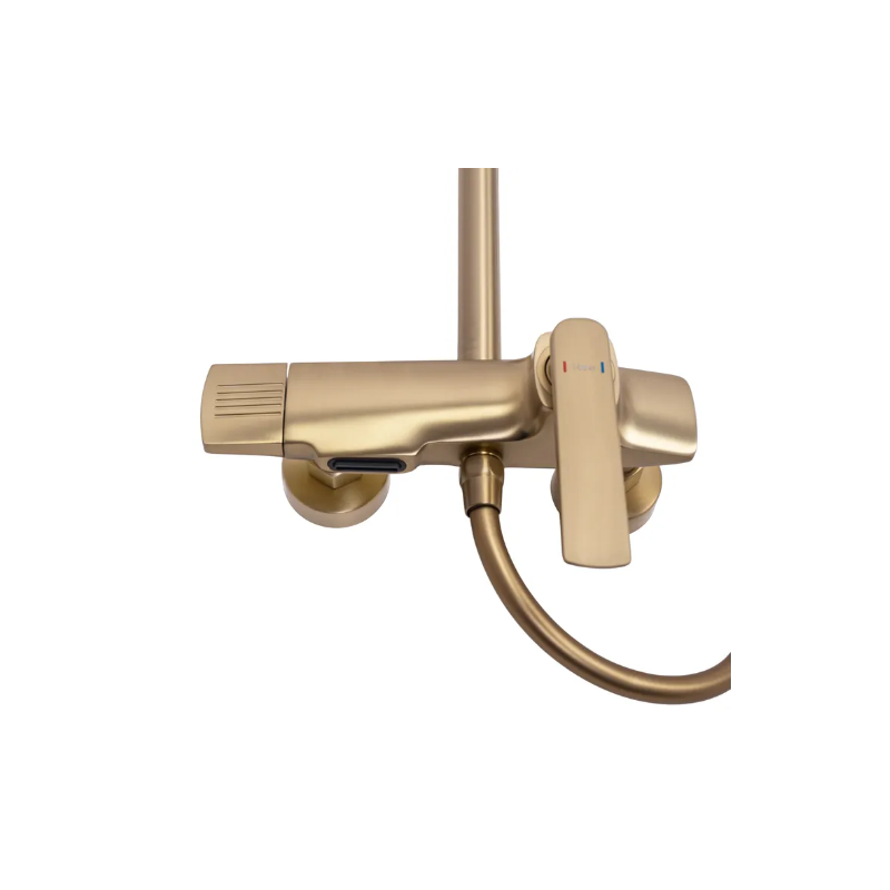 Ekskluzywny Zestaw Prysznicowy Rebel w Złocie Szczotkowanym - Luksus i Styl łazienki!