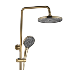 Ekskluzywny Zestaw Prysznicowy Rebel w Złocie Szczotkowanym - Luksus i Styl łazienki!