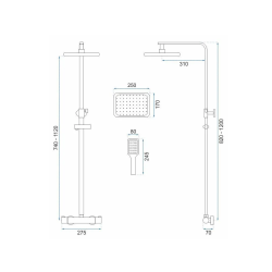 Ekskluzywny Zestaw Prysznicowy Tom - Złoty Szczotkowany Elegancja w Łazience