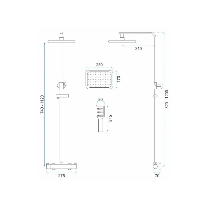 Ekskluzywny Zestaw Prysznicowy Tom - Złoty Szczotkowany Elegancja w Łazience