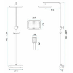Ekskluzywny Zestaw Prysznicowy Tom - Złoty Szczotkowany Elegancja w Łazience