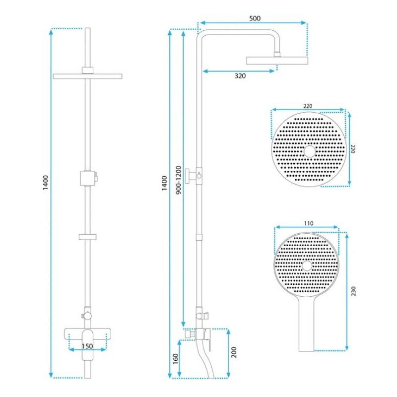 Elegancki Zestaw Prysznicowy Salton - Nowoczesny Styl w Czerni