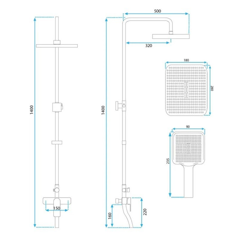 Elegancki Zestaw Prysznicowy Maximus w Kolorze Czarnym - Nowoczesny Design