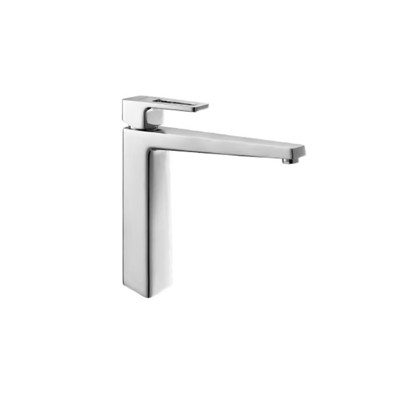 Stylowa bateria umywalkowa SQUARE wysoka z wygodnym korkiem clik-clak