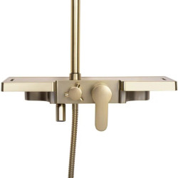 Elegancja i Styl: Złoty Zestaw Prysznicowy BRAVO Szczotkowany