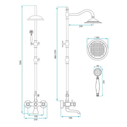 Antyczny Zestaw Prysznicowy Bergamo - Elegancja i Styl w Każdej Łazience