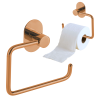 Elegancki uchwyt ścienny na papier toaletowy Różowe Złoto, montaż przykręcany lub bezinwazyjny