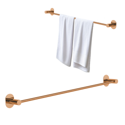 Elegancki Wieszak na Ręcznik Miri - Różowe Złoto, Montaż Ścienny, 610 mm