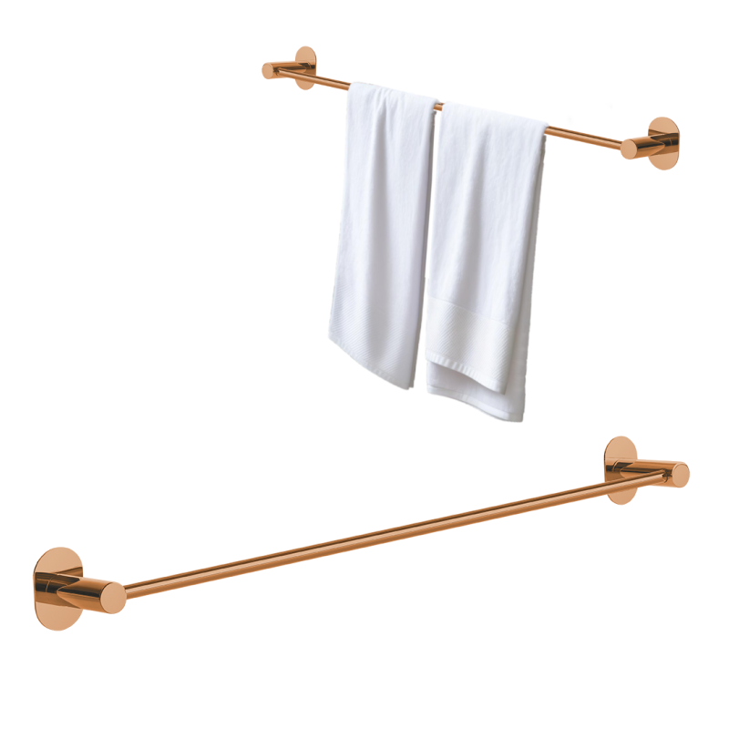 Elegancki Wieszak na Ręcznik Miri - Różowe Złoto, Montaż Ścienny, 610 mm