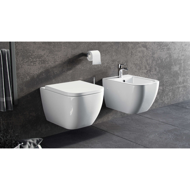 Ness bidet wiszący, biały połysk