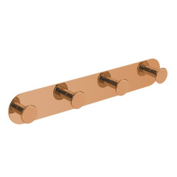 Elegancki wieszak na ręczniki Miri 4w1 z taśmą, różowe złoto, 256mm