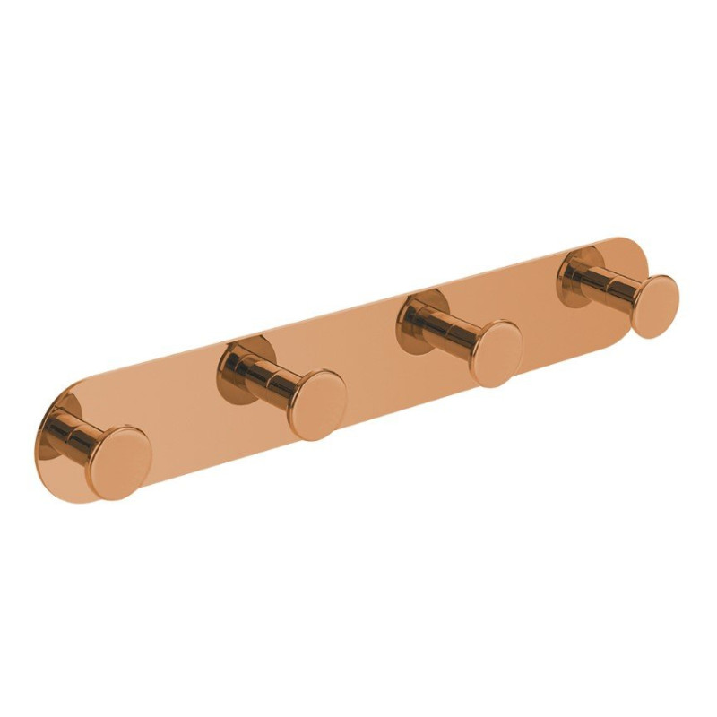 Elegancki wieszak na ręczniki Miri 4w1 z taśmą, różowe złoto, 256mm