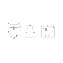 Ness bidet wiszący, biały połysk