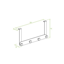 Laveo Miri wieszak poczwórny na kabinę prysznicową różowe złoto 170x325