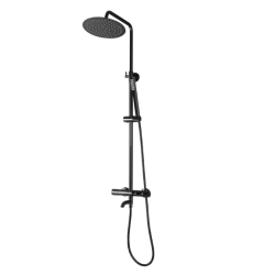 LUNGO BLACK METALIC - Stylowy Zestaw Natryskowo-Wannowy TERM regulujący temperaturę