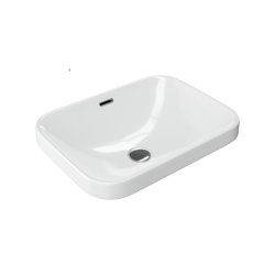 Hasko umywalka nablatowa/wpuszczana 57x39 cm prostokątna, biały połysk