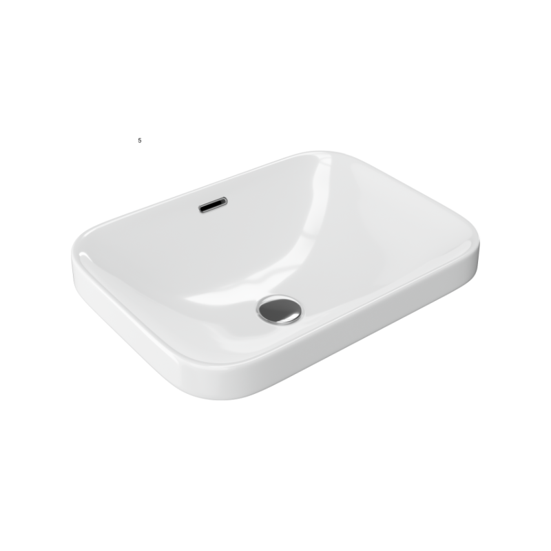 Hasko umywalka nablatowa/wpuszczana 57x39 cm prostokątna, biały połysk