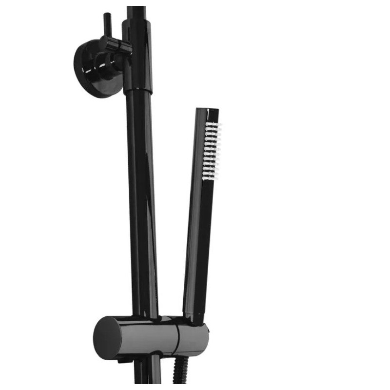 LUNGO BLACK METALIC - Stylowy Zestaw Natryskowo-Wannowy TERM regulujący temperaturę