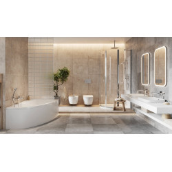 Hasko umywalka nablatowa/wpuszczana 57x39 cm prostokątna, biały połysk