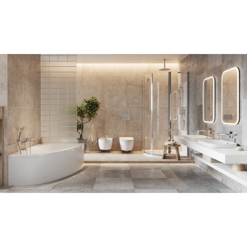 Hasko umywalka nablatowa/wpuszczana 57x39 cm prostokątna, biały połysk