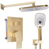 Luksusowy Zestaw Prysznicowy Moby w Złotym Szczotkowanym Wykończeniu + BOX