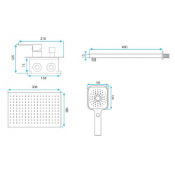 Nowoczesny Złoty Zestaw Natryskowy Moby z Boxem - Styl i Elegancja w Twojej Łazience