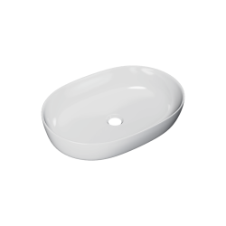 Jima umywalka nablatowa 61x41 cm owalna, biały połysk