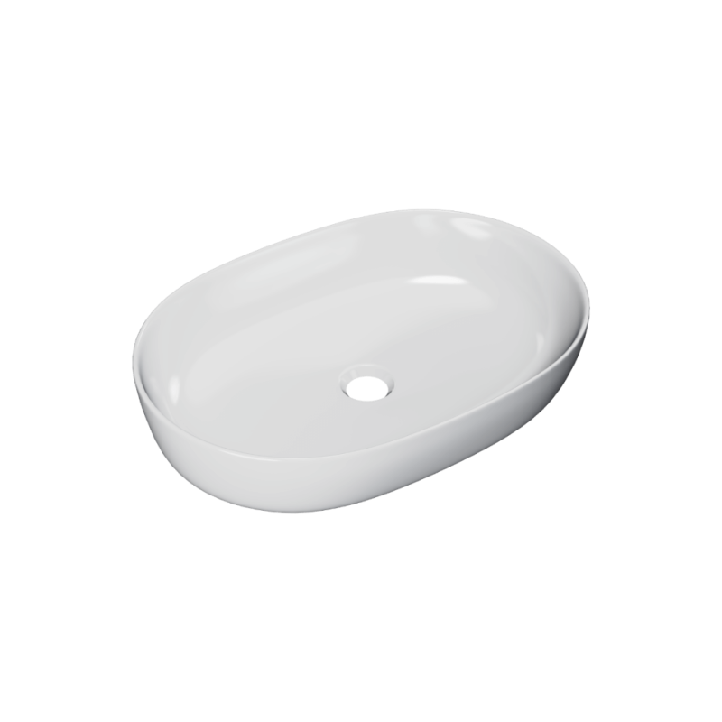 Jima umywalka nablatowa 61x41 cm owalna, biały połysk