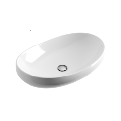 Filina 2.0 umywalka nablatowa 63x42 cm owalna, biały połysk