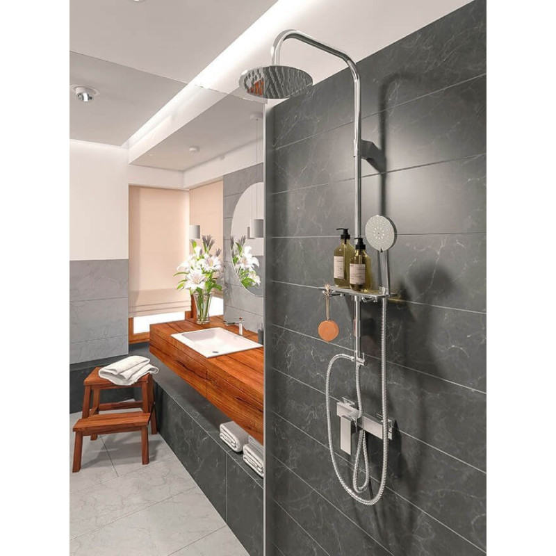 Elegancka Bateria Natryskowa KVADRATO BLQ 040D Chrom - Nowoczesny Design i Funkcjonalność