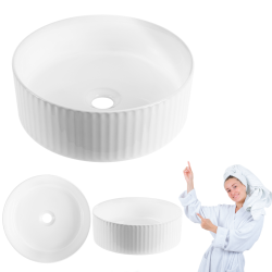 Stylowa Umywalka Nablatowa Invena 36cm Glamour Trend Biała Połysk - Elegancja i Nowoczesność