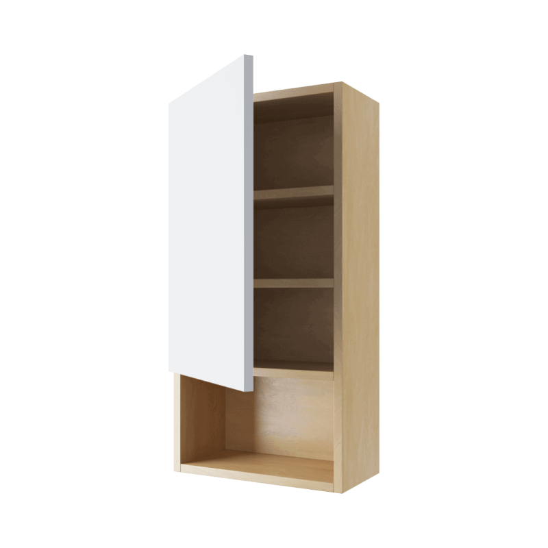 Tuto szafka wisząca wnękowa z frontem lewa 40x80 cm, dąb/biały połysk