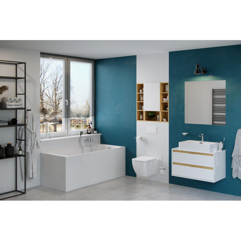 Tuto szafka wisząca wnękowa z frontem lewa 40x80 cm, dąb/biały połysk