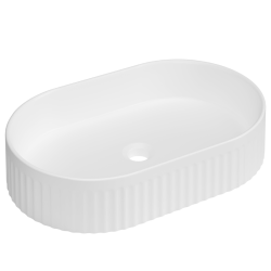 Stylowa Umywalka Nablatowa Owalna Invena Glamour 50cm - Błyszcząca Biel!