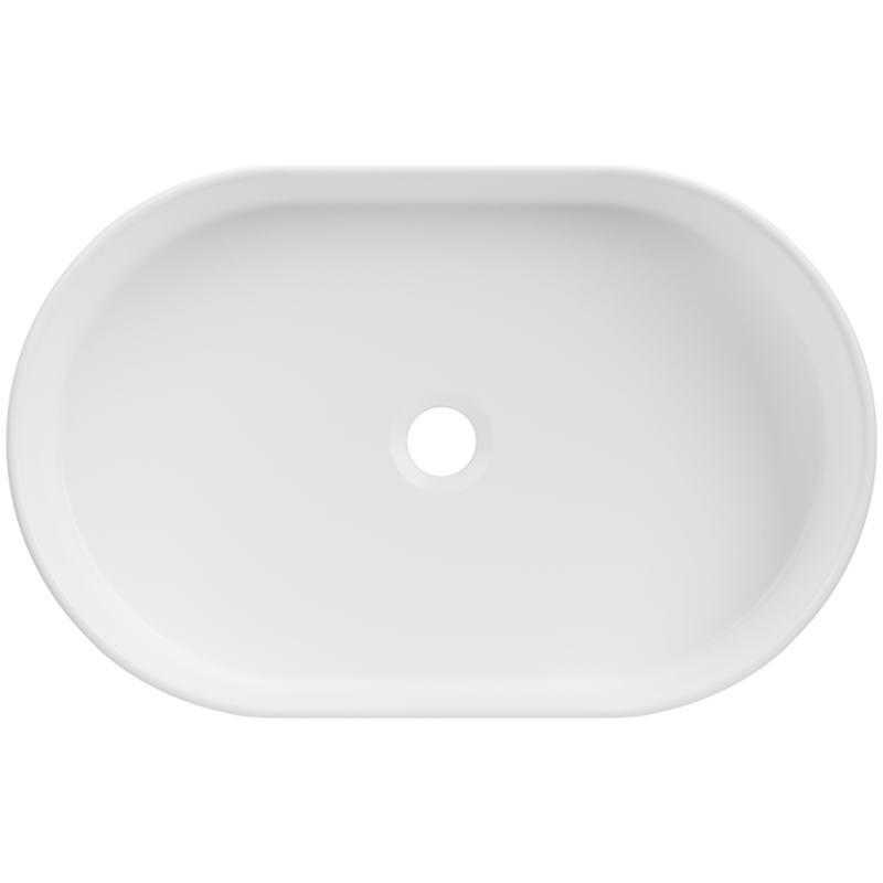Stylowa Umywalka Nablatowa Owalna Invena Glamour 50cm - Błyszcząca Biel!