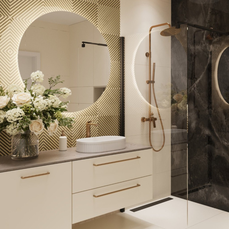 Stylowa Umywalka Nablatowa Owalna Invena Glamour 50cm - Błyszcząca Biel!