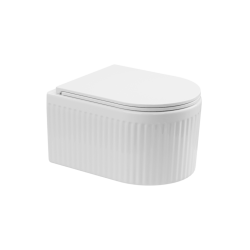 Stylowa Podwieszana Miska WC INVENA GLAMOUR z Wolnoopadającą Deską, Biała, Bezrantowa