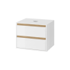 Tuto szafka wisząca 60 cm, podumywalkowa z blatem, 2 szuflady, biały połysk/dąb