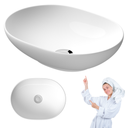 Elegancka Umywalka Owalna Cersanit Savio 50x38 cm – Błysk Bieli na Twojej Łazienkowej Lśniącej Scenie!
