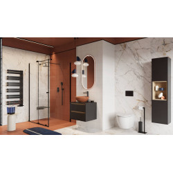 Tuto szafka wisząca 80 cm podumywalkowa z blatem, 2 szuflady, szary/dąb