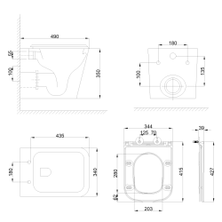 Nowoczesna Miska WC Invena Florina z Wirowym Spłukiwaniem i Wolnoopadającą Deską