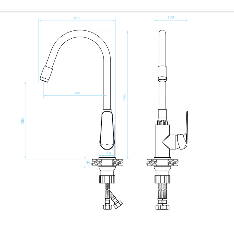 Elastyczna bateria kuchennej precyzji KUCHINOX ELZA - czarne wykończenie, łatwy montaż!