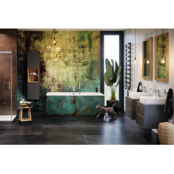 Tuto szafka wisząca 60 cm podumywalkowa  z blatem, 2 szuflady, szary/dąb