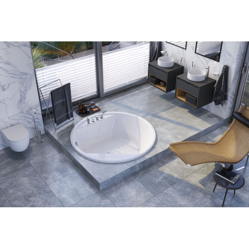 Great Arc wanna okrągła 160 cm, biały połysk