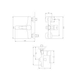Luksusowa bateria wannowa INVENA GLAMOUR miedziana z zestawem prysznicowym