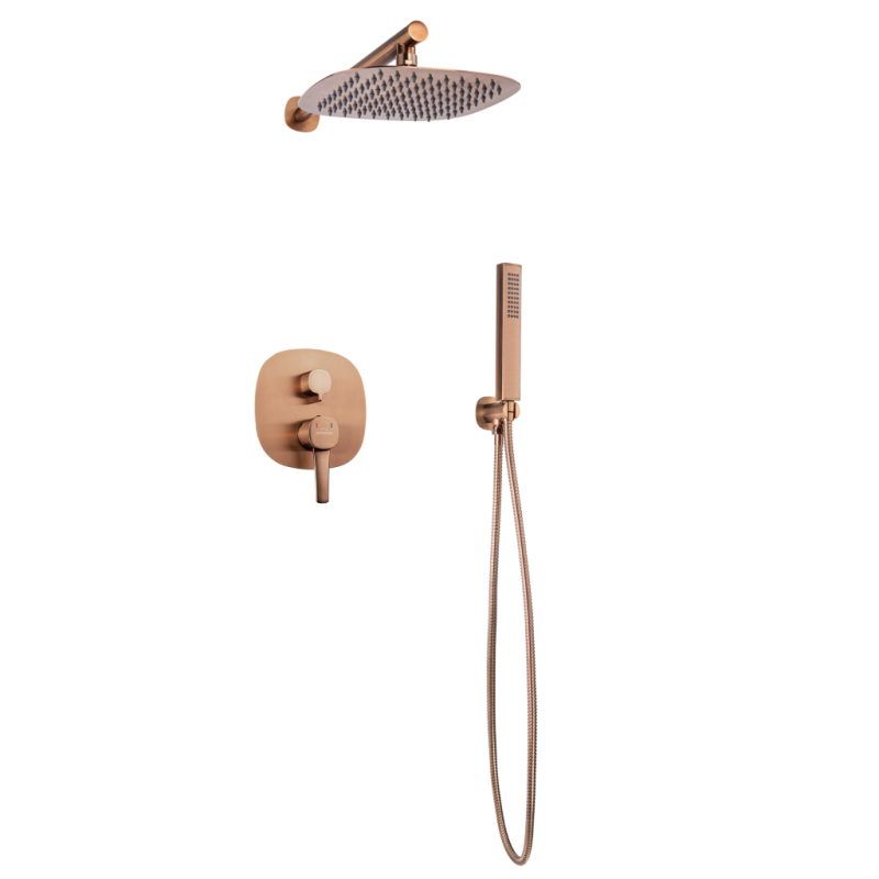 Luksusowy zestaw natryskowy INVENA GLAMOUR - Miedziana elegancja dla Twojej łazienki