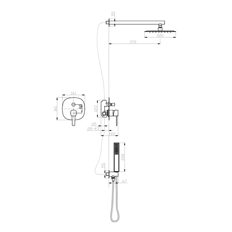 Luksusowy zestaw natryskowy INVENA GLAMOUR - Miedziana elegancja dla Twojej łazienki